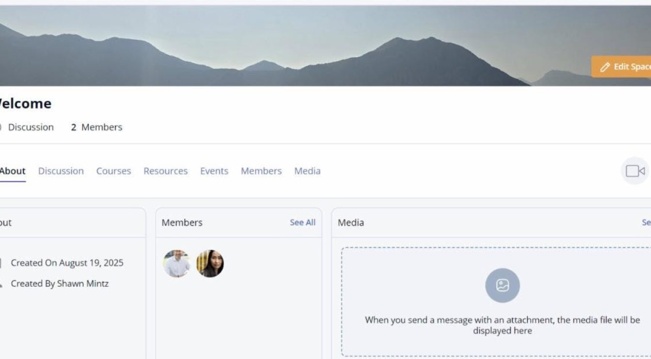 A comfortable virtual collaboration space for team members to connect and share ideas.